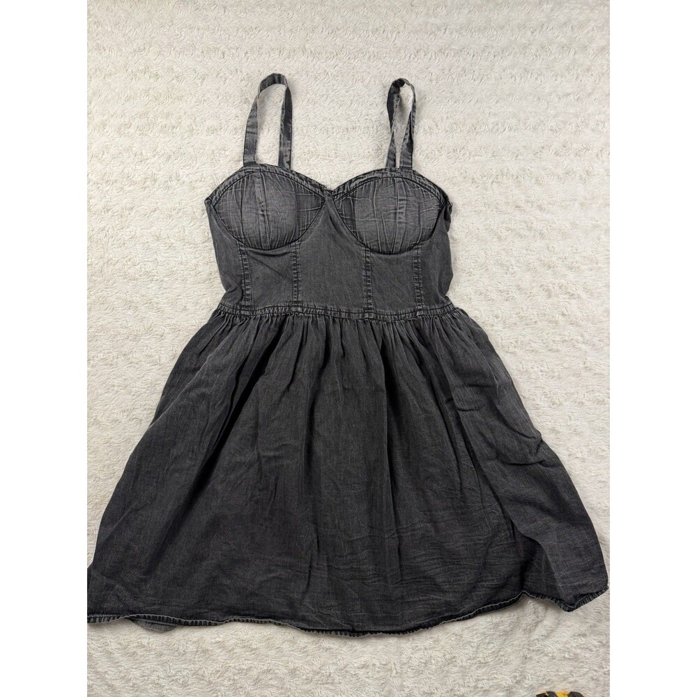 B•O•G Collective Gray Cotton Sweetheart Neck Sleeveless Sundress Women's L